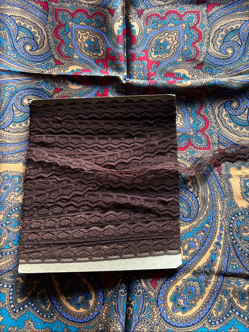 Vintage Brown Lace Trim 5+ Yards Narrow Scalloped Sewing Notions Craft